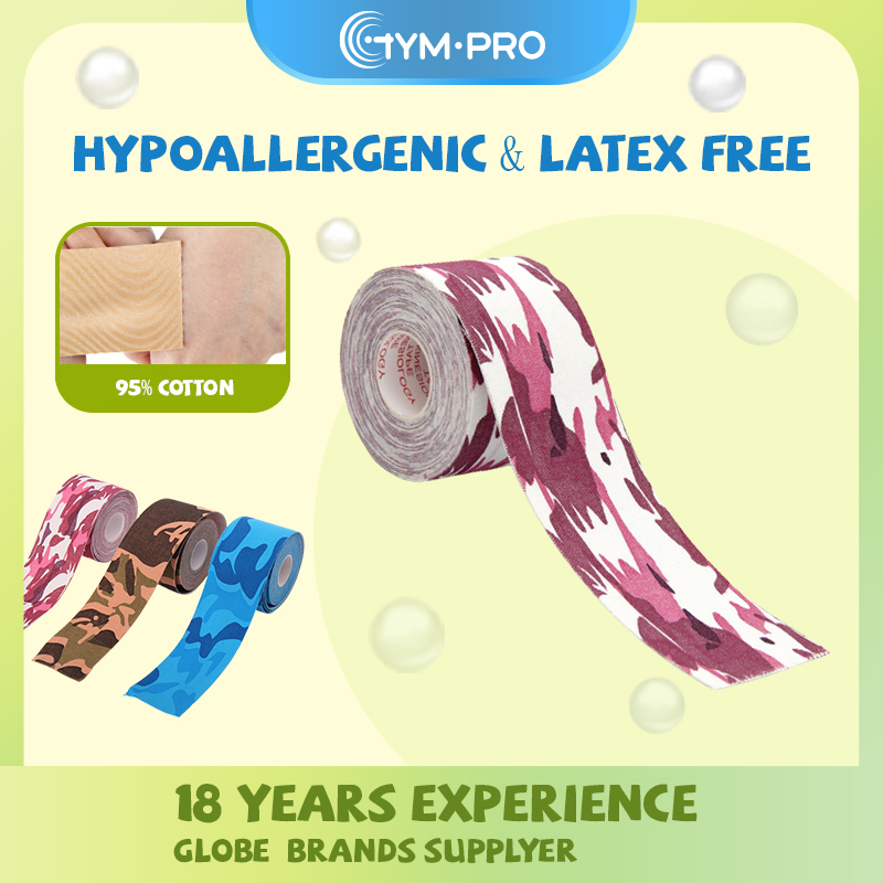 GYMPRO KT tape Băng Kinesiology Cotton Thoáng Khí, Băng Kinesiology Kinetic Uncut Chống Nước Đục Lỗ Để Giảm Đau Đầu Gối, Khuỷu Tay & Cơ Vai, Không Cắt, Không Latex