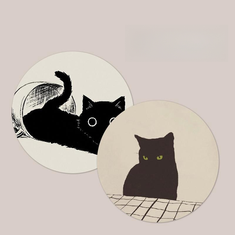 Dễ Thương Tấm Lót Chuột Máy Tính Hình Tròn Bằng Cao Su Có Thể Giặt Sạch