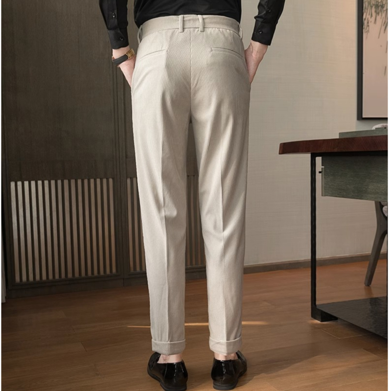 Phong Cách Hàn Quốc Hợp Thời Trang!Quần Dài Vải Nhung Ôm Dáng Thoải Mái Hợp Thời Trang Cho Nam