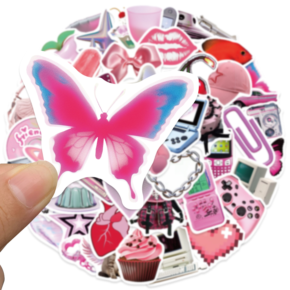 Bộ 50 Miếng Dán y2k Trang Trí Dễ Thương Cho Vali / Điện Thoại / Sổ Tay