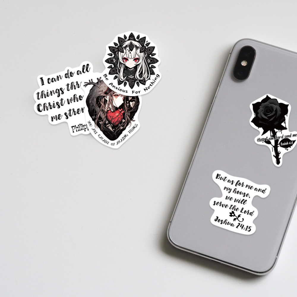 Bộ 50 Miếng Dán Trang Trí Hành Lý / Ván Trượt / Mô Tô Họa Tiết graffiti Phong Cách gothic Chống Thấm Nước diy