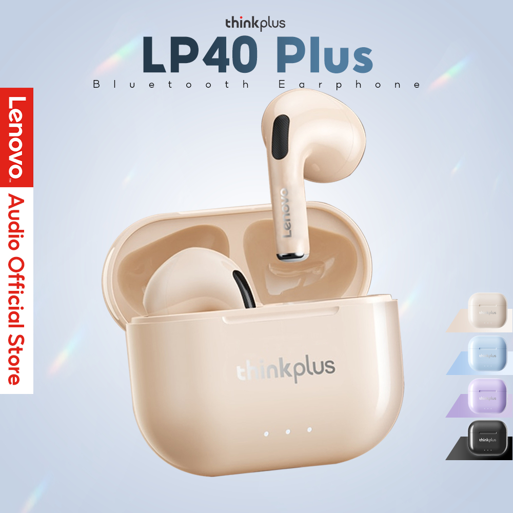 Tai nghe Bluetooth Lenovo LP40 Plus LP40 Ⅱ  không dây thực sự HD Stereo Độ trễ thấp Chơi game thể thao có Mic Bluetooth 5.3 Low Latency Earphone Earbuds