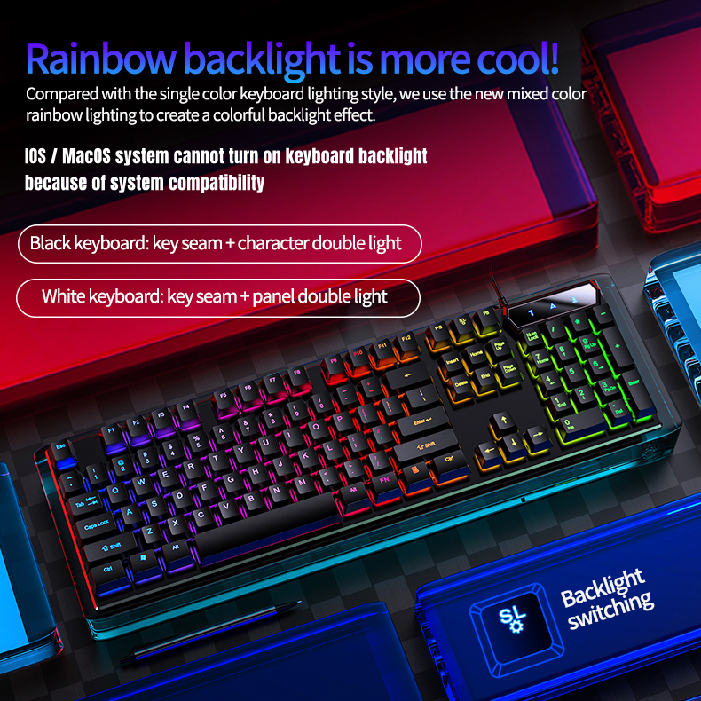 Bàn Phím Cơ NIXXOS 104 Phím Chống Thấm Nước Chống Bụi Chuyên Dụng Cho Máy Tính PC Laptop