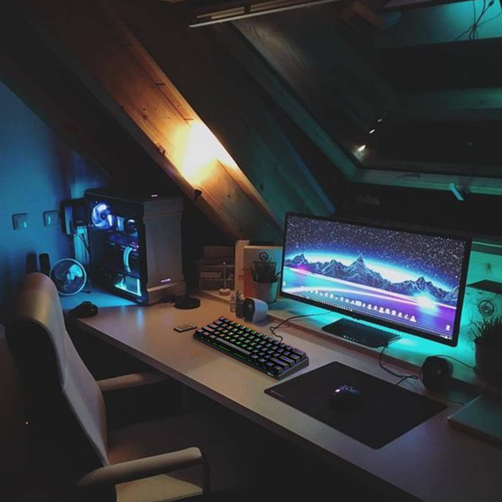 Bàn Phím Cơ royal kludge rk61 bluetooth 3.0 & usb 61 Phím rgb Có Đèn Nền