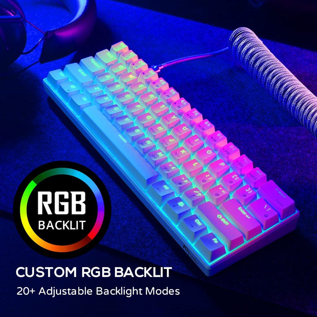 Bàn Phím Cơ royal kludge rk61 bluetooth 3.0 & usb 61 Phím rgb Có Đèn Nền