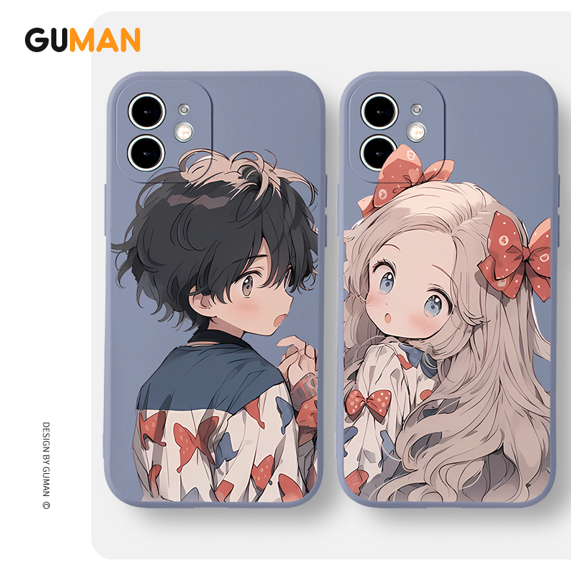 Ốp lưng GUMAN mềm nam nữ cặp đôi dễ thương đẹp Cho iPhone 15 14 13 12 11 Pro Max SE 2020 X XR XS 8 7 ip 6S 6 Plus kute xyb2317