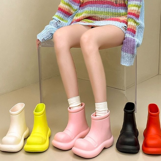 Giày Bốt Đi Mưa dopamine Đế Dày Chống Trượt Không Thấm Nước Màu Kẹo Phong Cách Mới Bán Chạy @ -