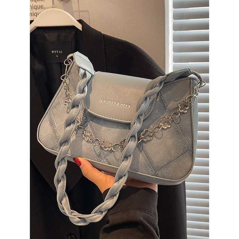 Mùa Hè 2023 Họa Tiết Sang Trọng Nữ Sát Nách Túi Denim Túi Đeo Ngang Túi Thời Trang Hốc Đeo Vai