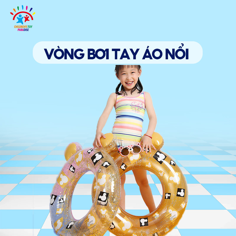 Phao Bơi Hình Hoạt Hình Đính Kim Sa Xinh Xắn Cho Bé