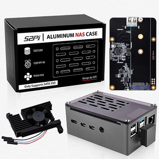 Bảng mạch chuyển đổi 52pi raspberry pi 4 pi 4 bằng hợp kim nhôm kèm quạt tản nhiệt ốp