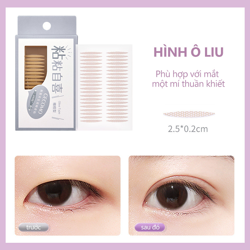 Gecomo Set 240 Miếng Dán Tạo Mắt Hai Mí Tự Nhiên Vô Hình