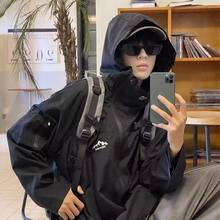 Áo Khoác Nam Dài Tay Có Mũ Thời Trang Hàn áo bomber nam áo khoác gió nam áo khoác cặp áo khoác dù áo khoác đen áo khoác nam hàn quốc áo khoác nam có mũ