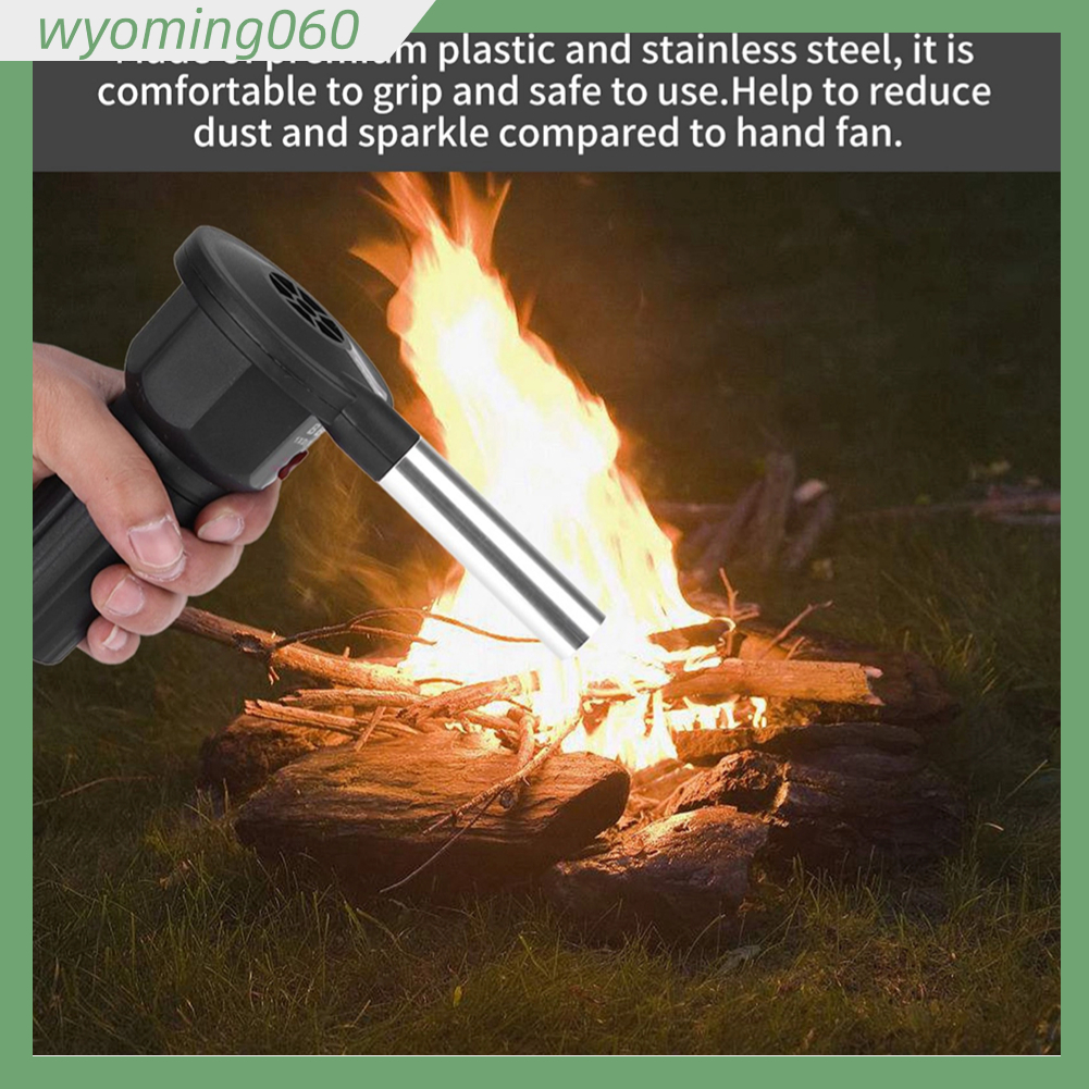 Quạt BBQ Di Động Chạy Bằng Pin Máy Thổi Khí Cho Cắm Trại Dã Ngoại Nướng Than Thịt 【wyoming060】