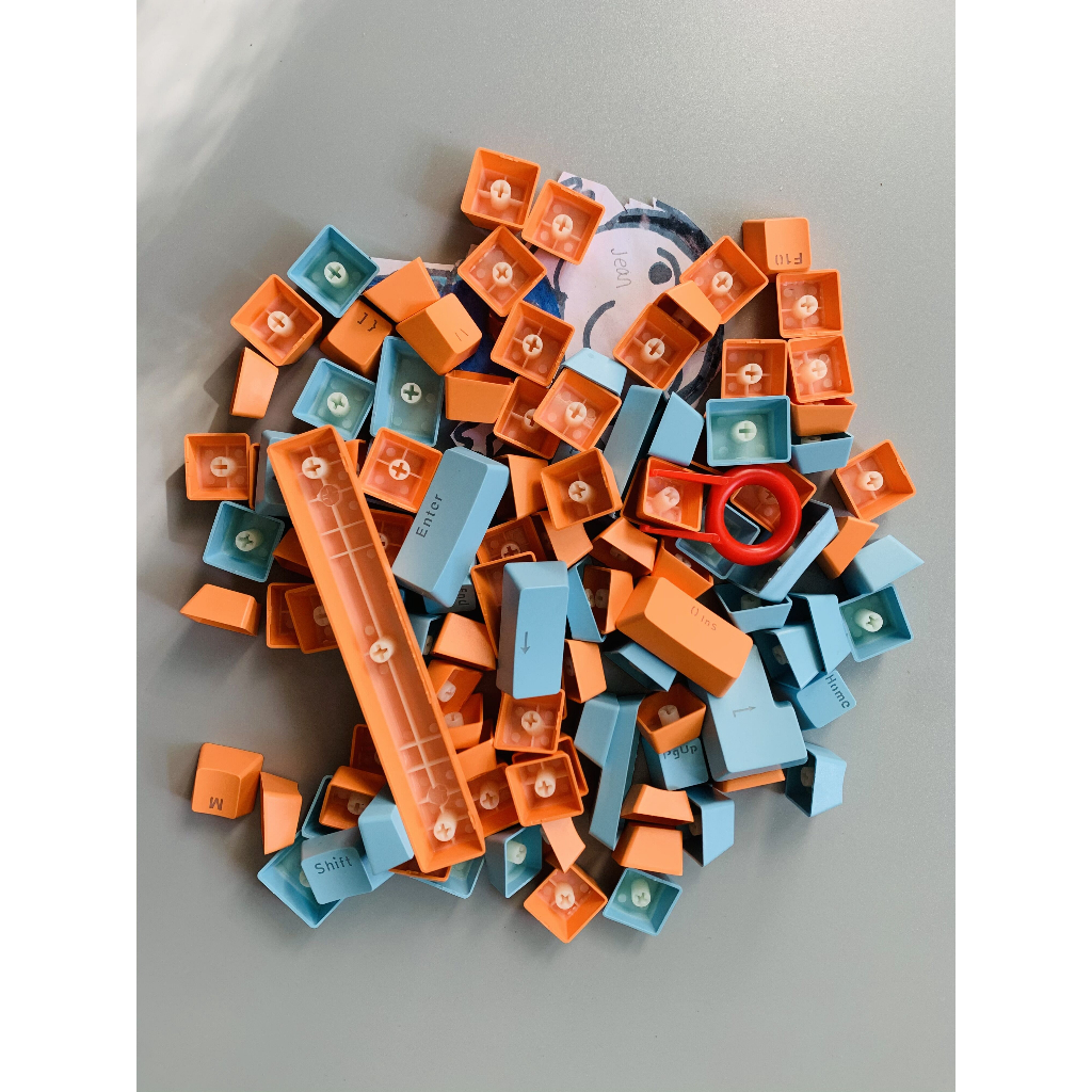 Mới set 104 Nắp Đậy Bàn Phím Cơ oem Hai Màu Trắng Tím Dành Cho 61 / 87 / 104 Phím cherry mx