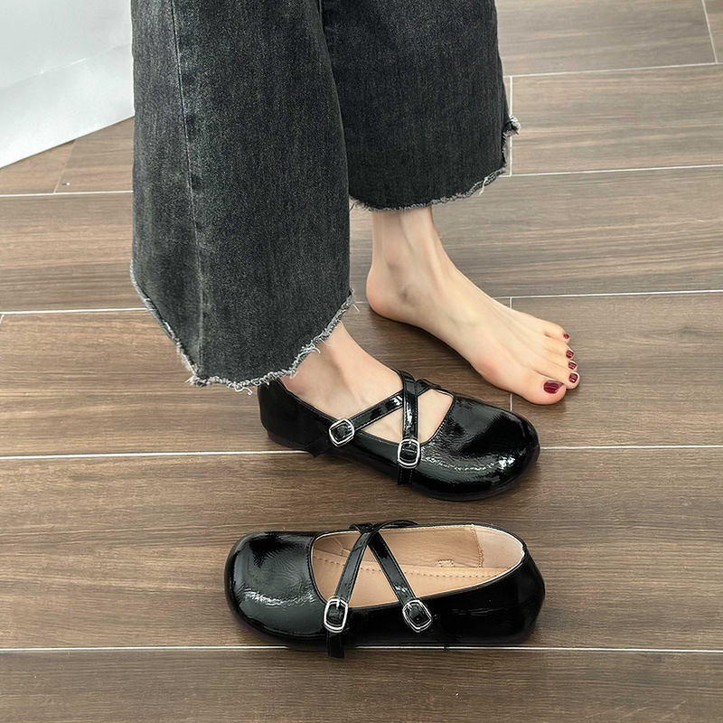 One more shoes⭐Mary jane Giày Búp Bê Đế Bằng Thanh Lịch Hợp Thời Trang Xuân Hè Cho Nữ