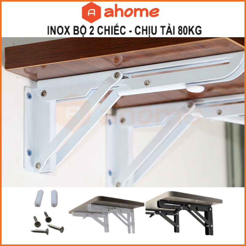 (Bộ 2 Chiếc) Bản Lề Gập Thông Minh 𝐈𝐍𝐎𝐗 Bản lề gập thông minh đa năng, Giá đỡ kệ treo tường gấp gọn, eke sắt, pát đỡ kệ gỗ decor nội thất thông minh, Bộ 2 Chiếc Dài 20-40cm Ahome