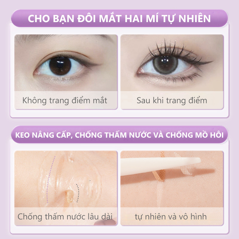 Gecomo Set 240 Miếng Dán Tạo Mắt Hai Mí Tự Nhiên Vô Hình