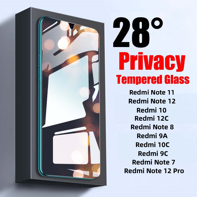 Kính Cường Lực Trong Suốt Chống Nhìn Trộm Cho redmi note 7 11 12 8 12 pro 10 12c 9a 10c 9c