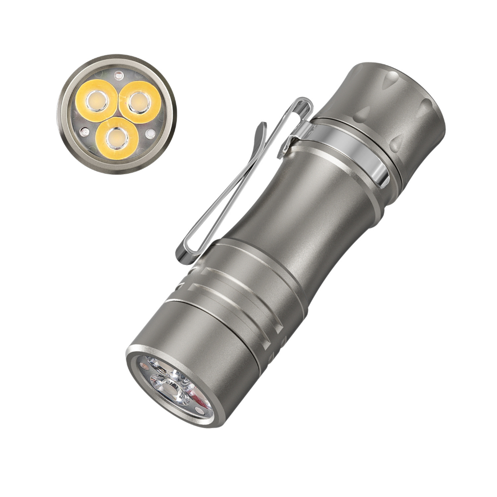 Đèn pin mini Wurkkos Titanium TS10 V2.0 14500 mạnh mẽ tối đa 1400lm/130M với 3* 90 CRI LED Anduril 2.0