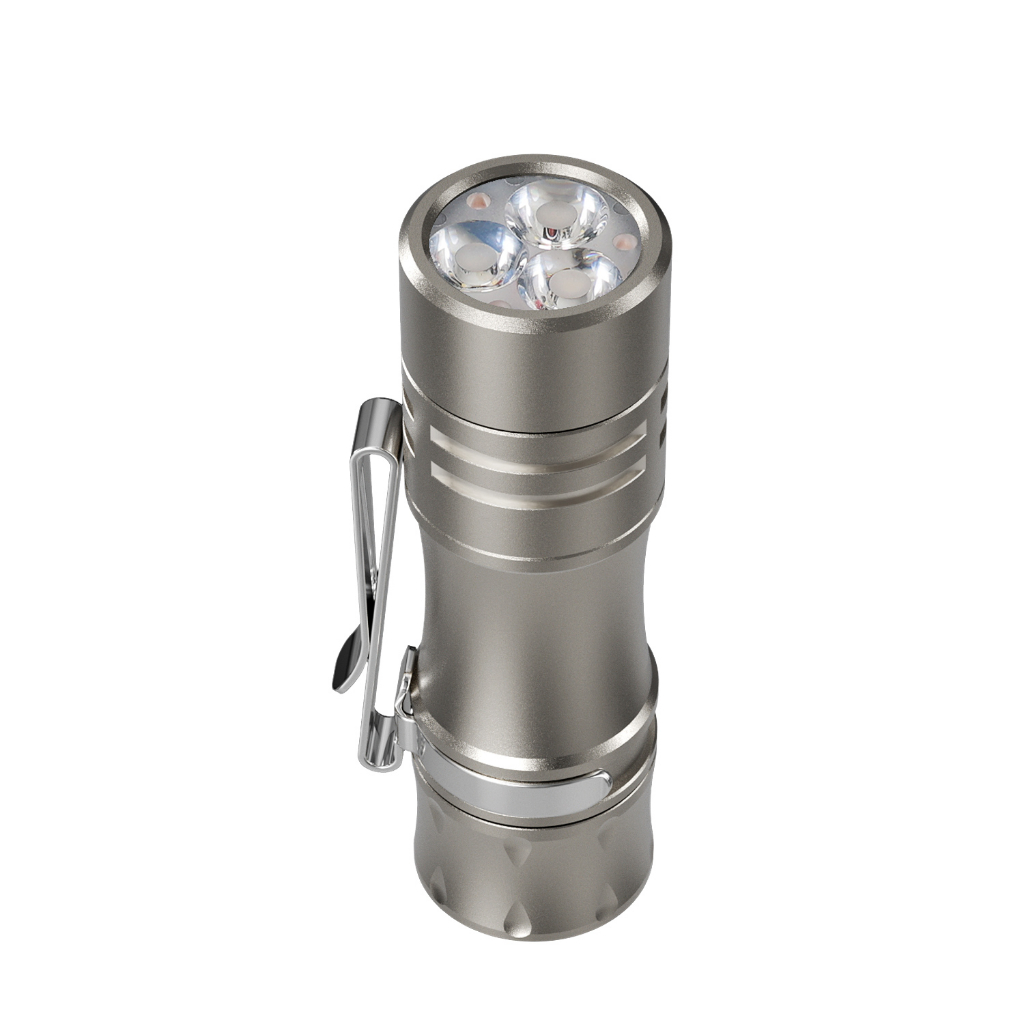 Đèn pin mini Wurkkos Titanium TS10 V2.0 14500 mạnh mẽ tối đa 1400lm/130M với 3* 90 CRI LED Anduril 2.0