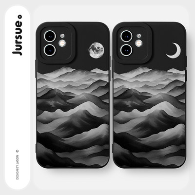 Ốp lưng JURSUE mềm chống bẩn hình cặp đôi đơn giản Cho iPhone 17 16 15 14 13 12 11 PRO MAX SE 2020 X XR XS ip 8 7 Plus Y4163