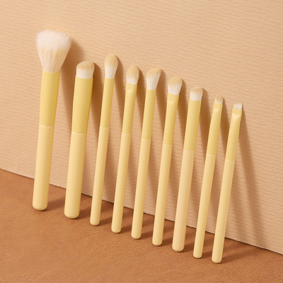【OVW】 9 chiếc Tay cầm màu vàng Eye Shadow Brush Suit TZ00002