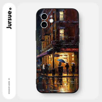 Ốp lưng JURSUE mềm chống bẩn hình độc lạ đen Cho iPhone 17 16 15 14 13 12 11 PRO MAX SE 2020 X XR XS ip 8 7 Plus Y4157