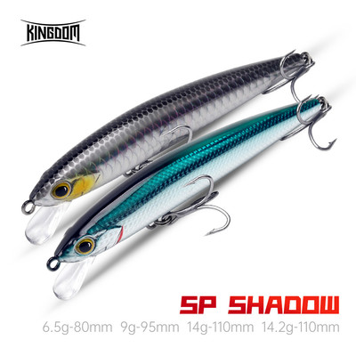 Mồi Câu Cá Vương Quốc 80mm / 95mm / 110mm 6.5g / 9g / 14g / 14,2g Minnow Nước Ngọt & Nước Mặn Suspending ABS Mồi Cứng Mồi Câu Cá Wobblers Crankbait Cho Bass Cá Hồi Trolling