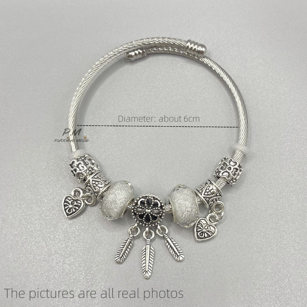 Vòng Tay Bạc Bằng Thép Không Gỉ Thiết Kế Đơn Giản Thời Trang Cho Nữ