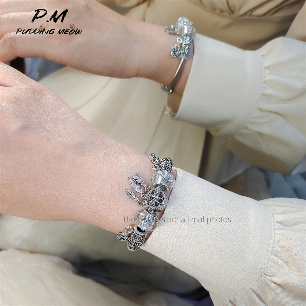 Vòng Tay Bạc Bằng Thép Không Gỉ Thiết Kế Đơn Giản Thời Trang Cho Nữ