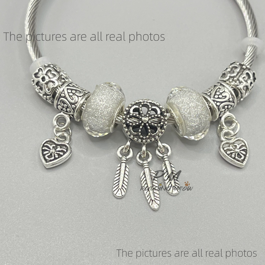 Vòng Tay Bạc Bằng Thép Không Gỉ Thiết Kế Đơn Giản Thời Trang Cho Nữ