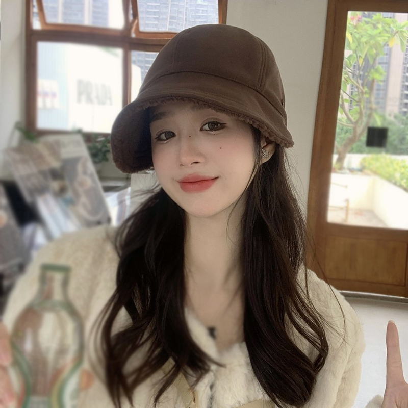 Mũ Lông Cừu Hai Mặt Giữ Ấm Mùa Đông Cho Nữ