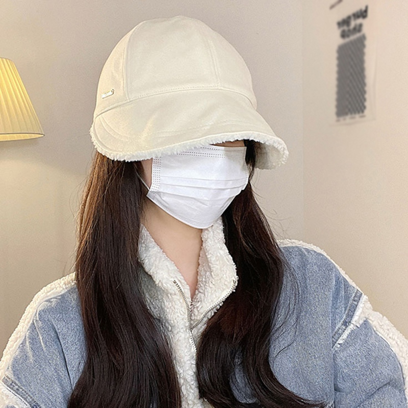 Mũ Lông Cừu Hai Mặt Giữ Ấm Mùa Đông Cho Nữ