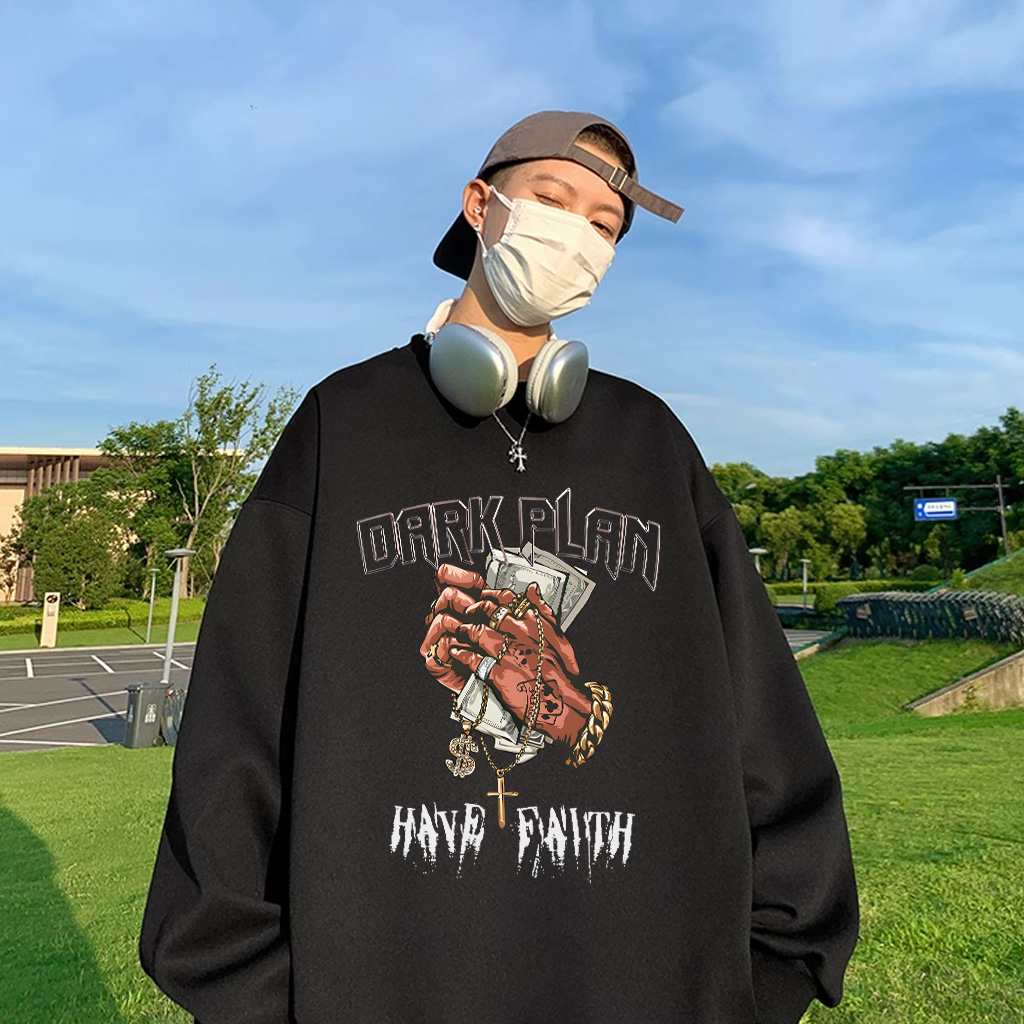 Áo sweater nam BEEYANBUY áo nỉ tay dài thời trang in hình đẹp unisex 100% cotton-Y0429