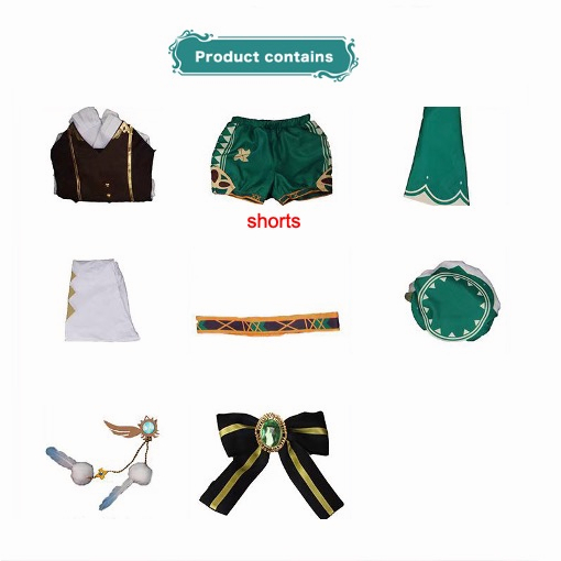 HOLOUN Genshin Impact Venti Game Anime Cosplay Wig Headwear Hu Tao Fancy Outfits Halloween Costume Christmas Drag Party Gift