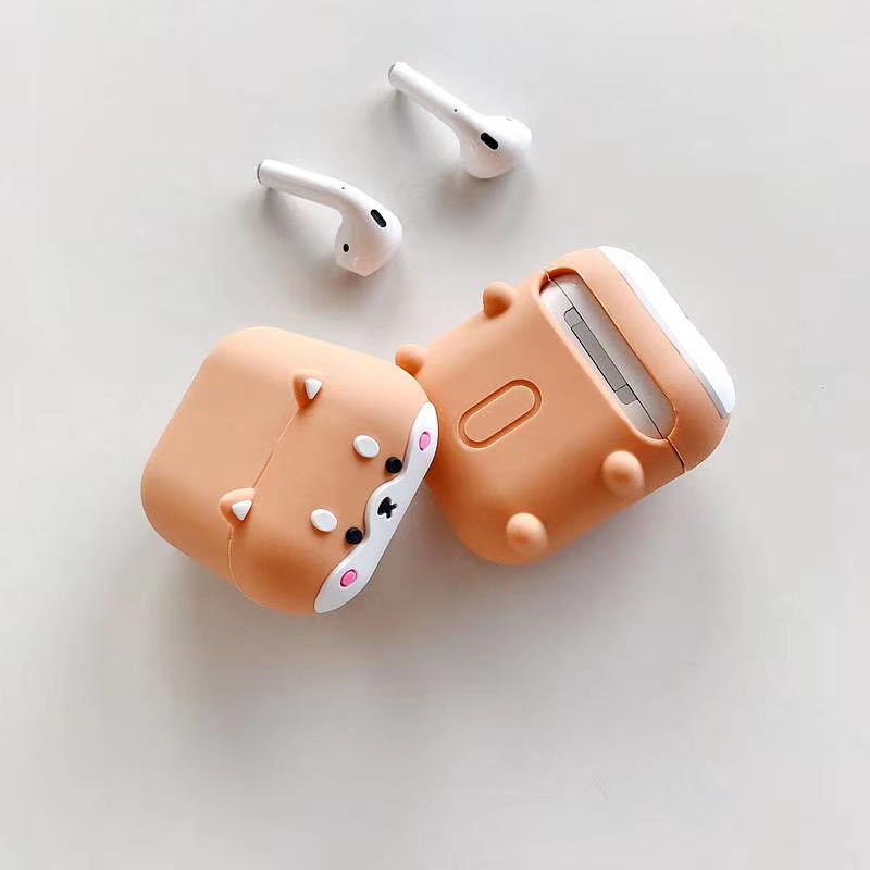 Vỏ Bảo Vệ Hộp Sạc Tai Nghe airpods 1 2 3 pro / 1 2 3 bluetooth Không Dây Bằng Silicon Hình Chú Chó corgi Dễ Thương