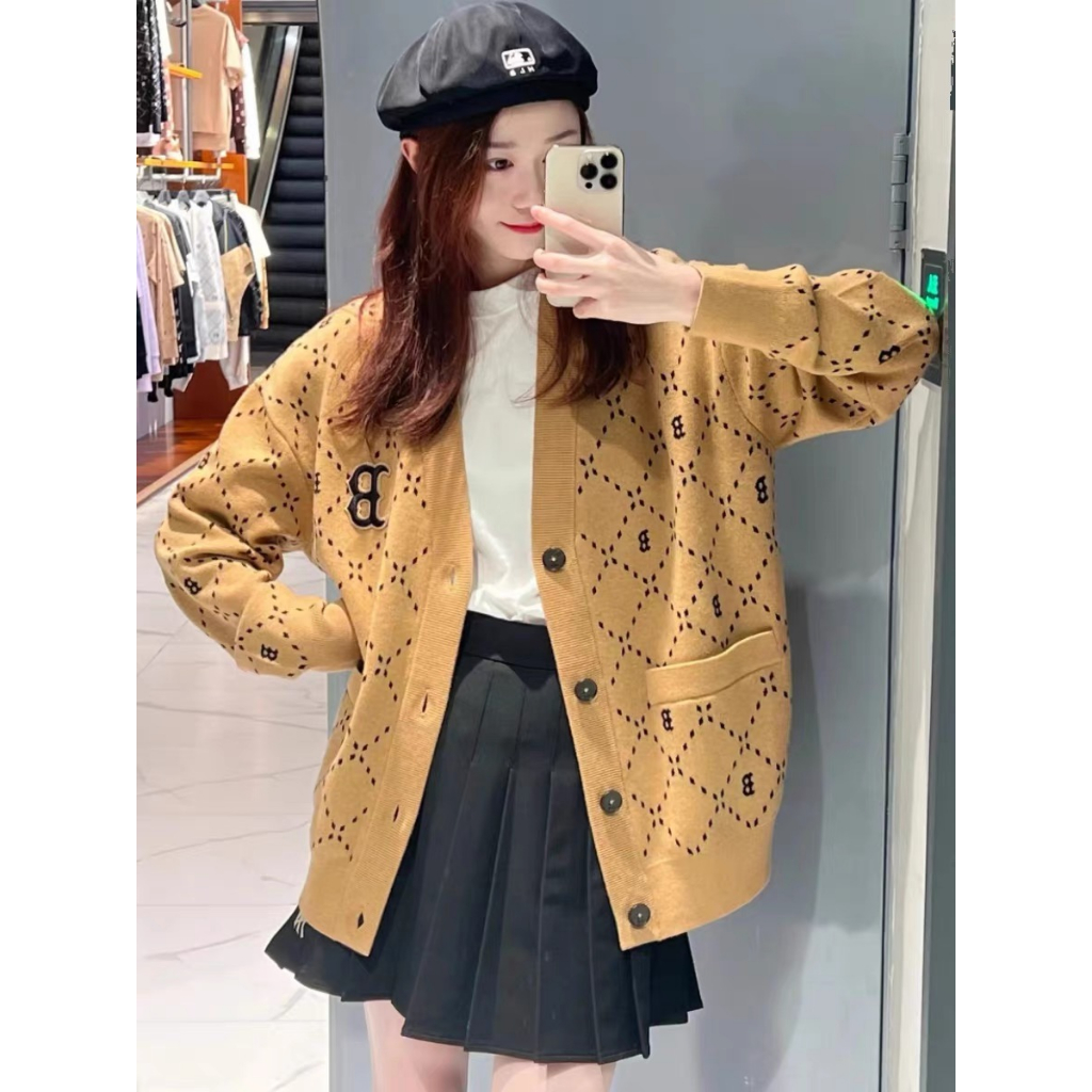 MLB ❤❤ Áo KhoáC cardigan Cổ Chữ v Thêu Chữ ny