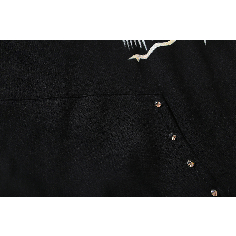 Áo hoodie Ngoại Cỡ Đính Đinh Tán Tia Chớp Thời Trang Đường Phố Cho Nam Và Nữ