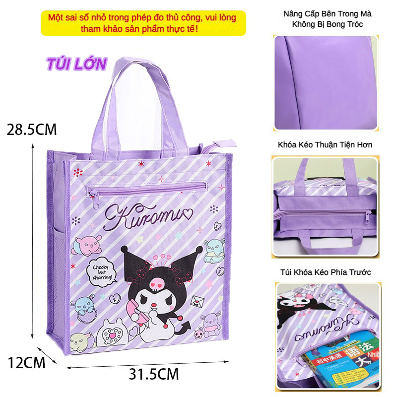 Mới Túi Vải oxford Hai Lớp In Họa Tiết Hoạt Hình Dễ Thương Dành Cho Học Sinh