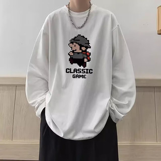 Áo sweater Cổ Tròn Dáng Rộng In Họa Tiết Hoạt Hình Phong Cách Hàn Quốc Thời Trang Mùa Thu Cho Nam