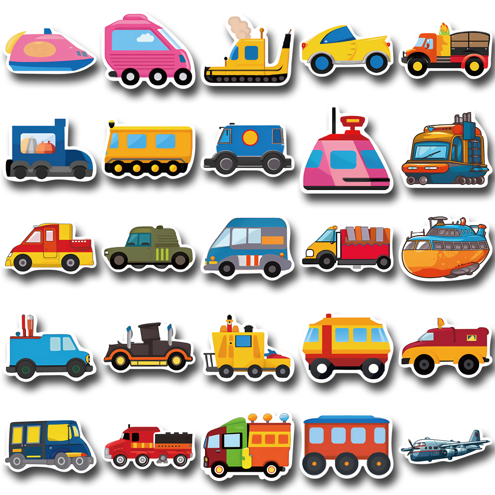 Bộ 50 Miếng Dán Hoạt Hình Chống Thấm Nước Trang Trí Xe Hơi / Máy Bay / Điện Thoại Di Động