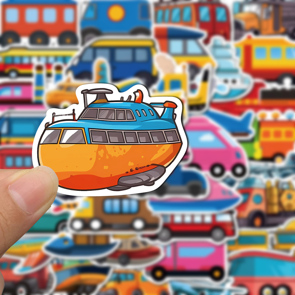 Bộ 50 Miếng Dán Hoạt Hình Chống Thấm Nước Trang Trí Xe Hơi / Máy Bay / Điện Thoại Di Động
