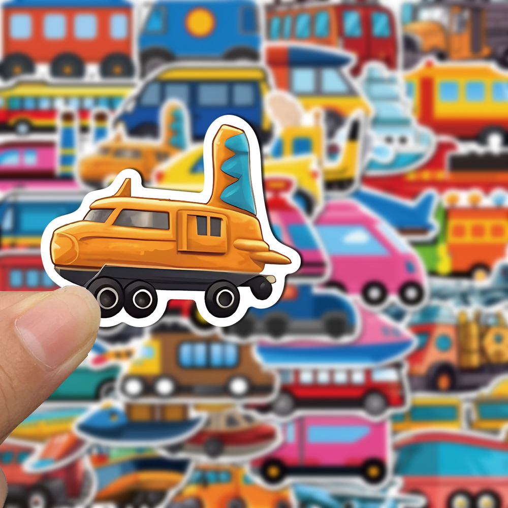 Bộ 50 Miếng Dán Hoạt Hình Chống Thấm Nước Trang Trí Xe Hơi / Máy Bay / Điện Thoại Di Động