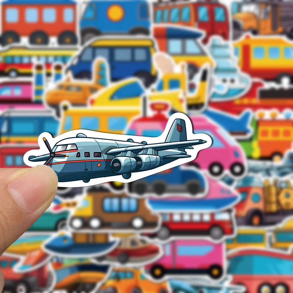 Bộ 50 Miếng Dán Hoạt Hình Chống Thấm Nước Trang Trí Xe Hơi / Máy Bay / Điện Thoại Di Động