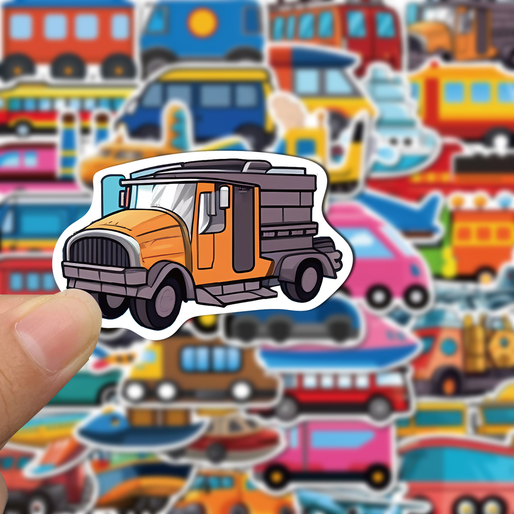 Bộ 50 Miếng Dán Hoạt Hình Chống Thấm Nước Trang Trí Xe Hơi / Máy Bay / Điện Thoại Di Động