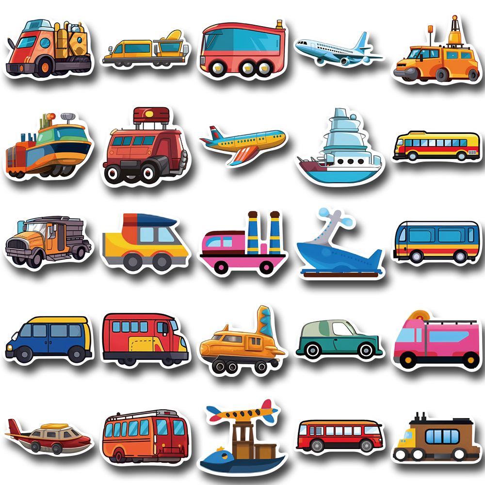 Bộ 50 Miếng Dán Hoạt Hình Chống Thấm Nước Trang Trí Xe Hơi / Máy Bay / Điện Thoại Di Động