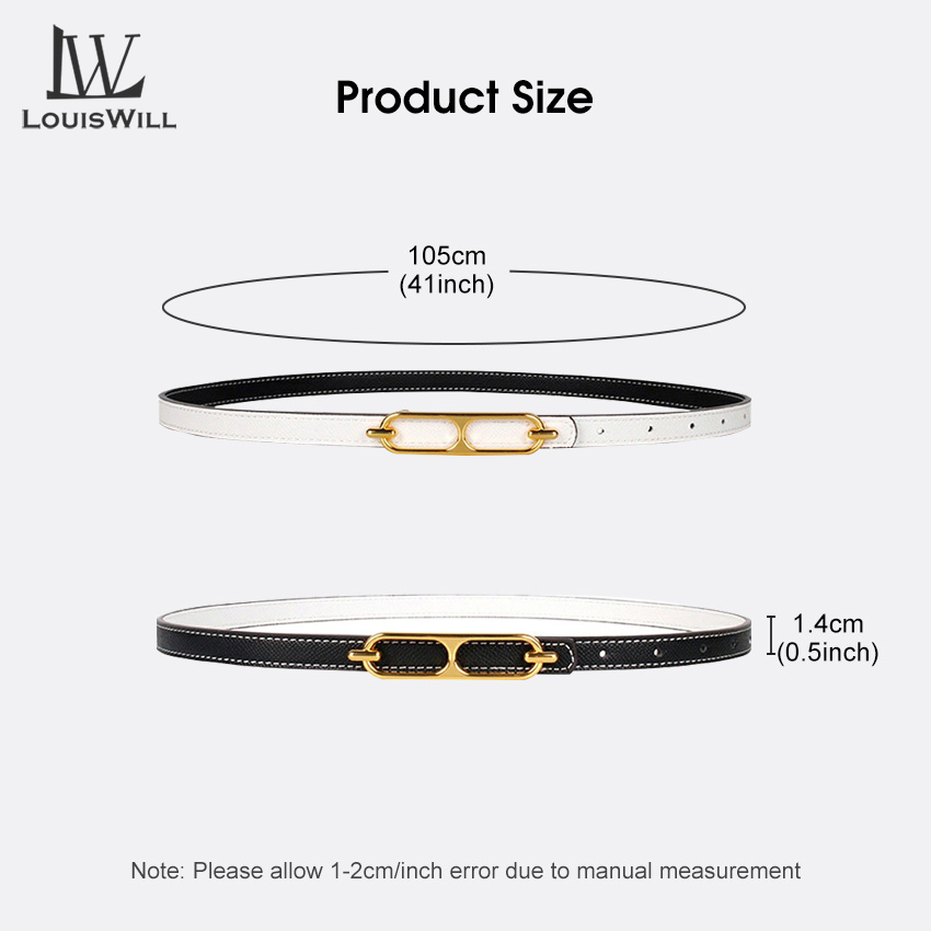 Louiswill Thắt Lưng Mỏng Khóa Hợp Kim Màu Vàng Kim Thanh Lịch Tùy Chỉnh Thời Trang Cho Nữ