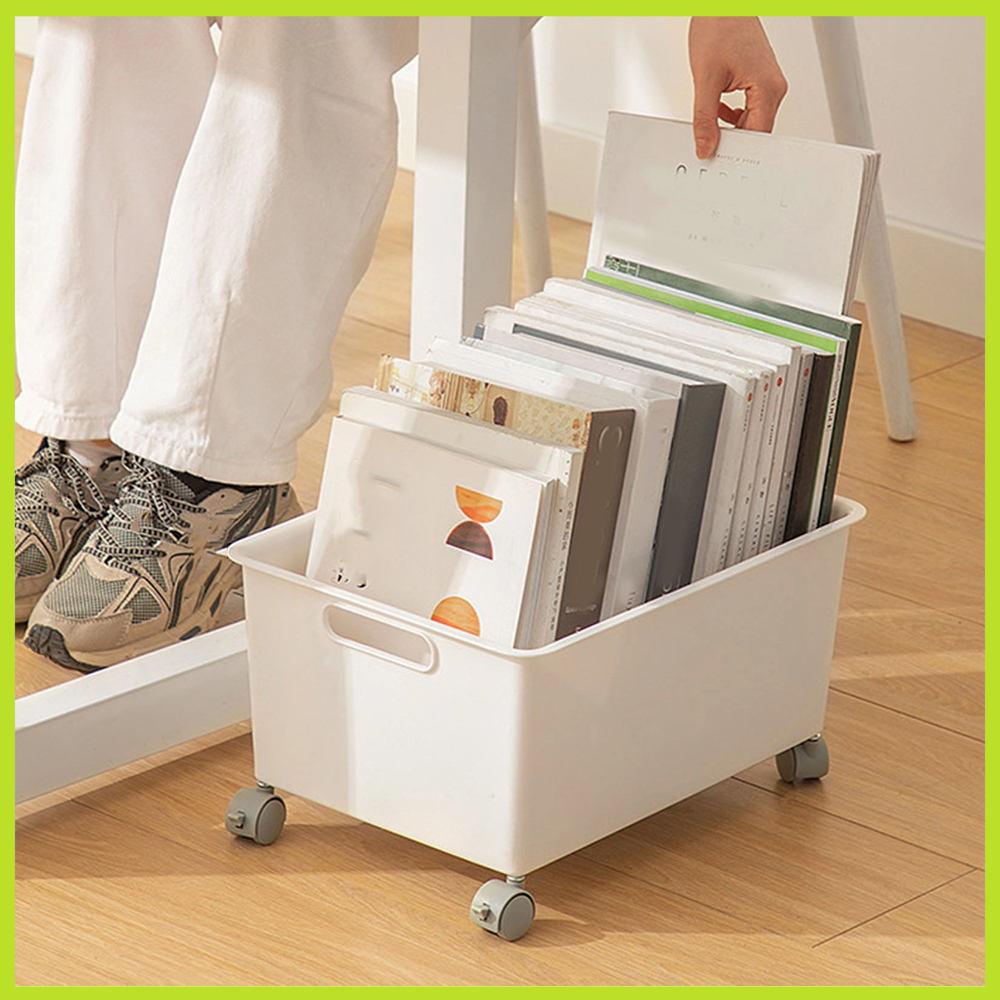 The Snuggery Giỏ Đựng Đồ Con Lăn NHỰA PP Cao Cấp Chắc Chắn Di Động Có Thể Chuyển Dễ Dàng Bảo Quản Dung Tích Lớn Hộp Sắp Xếp Sách Quần Áo Giày Dép