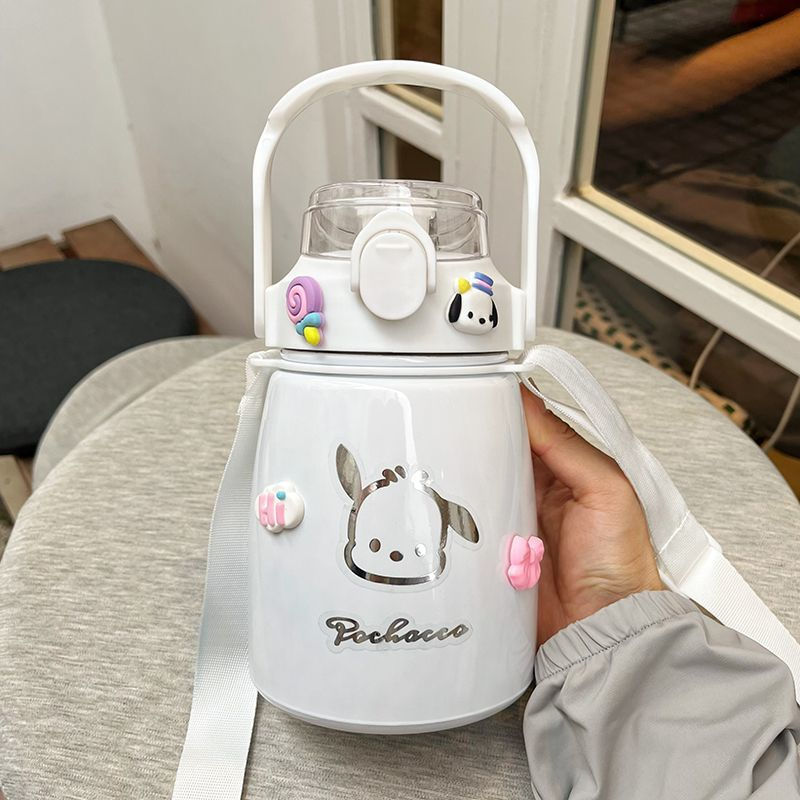 Bình Nước Giữ Nhiệt Cao Cấp Hình Chú Chó pacha Đáng Yêu Có Ống Hút Tiện Dụng Cho Bé