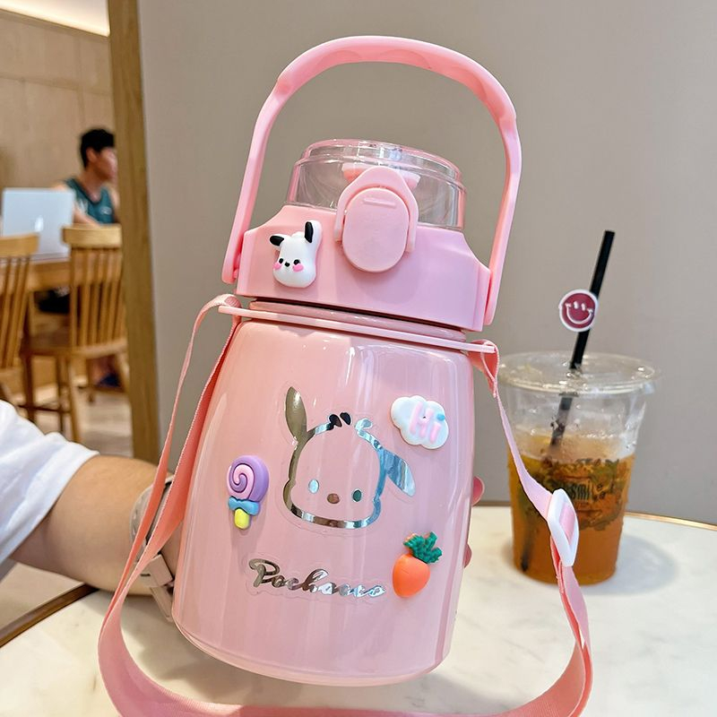 Bình Nước Giữ Nhiệt Cao Cấp Hình Chú Chó pacha Đáng Yêu Có Ống Hút Tiện Dụng Cho Bé